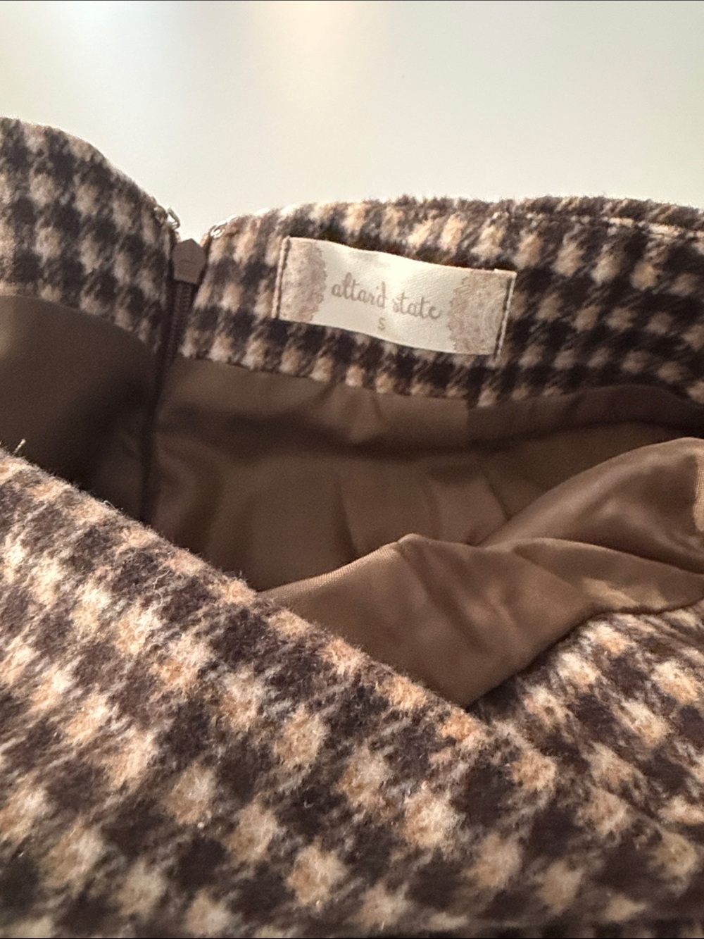 Altar'd State Brown and Black Houndstooth Mini Skirt - Picture 3 of 4